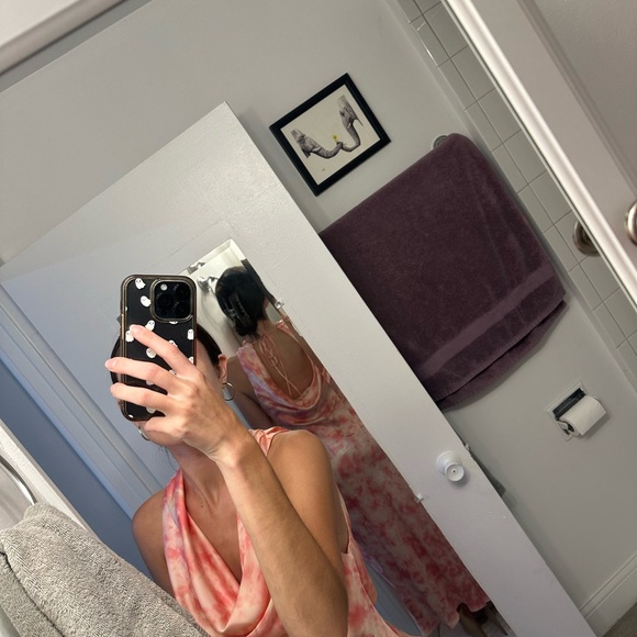 NWT Zara Tie Dye Satin Effect Dress - Picture 5 of 5